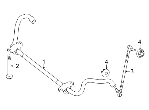 2013 Mercedes-Benz C350 Stabilizer Bar & Components - Front Diagram 1