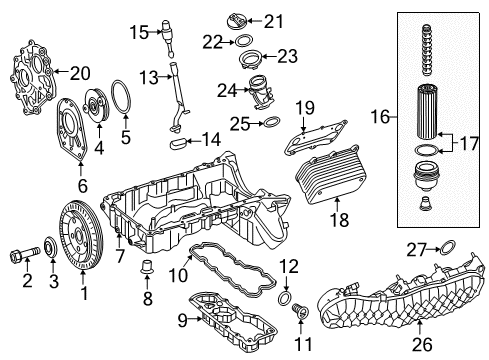 2019 Mercedes-Benz C63 AMG Engine Parts & Mounts, Timing, Lubrication System Diagram 2