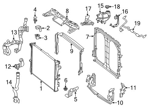 Radiator Upper Bracket Diagram for 099-504-16-18