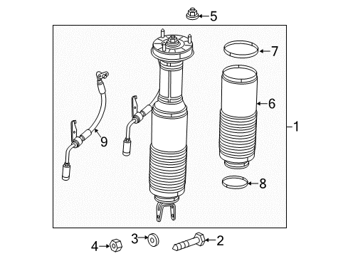 2019 Mercedes-Benz SL550 Struts & Components - Front Diagram