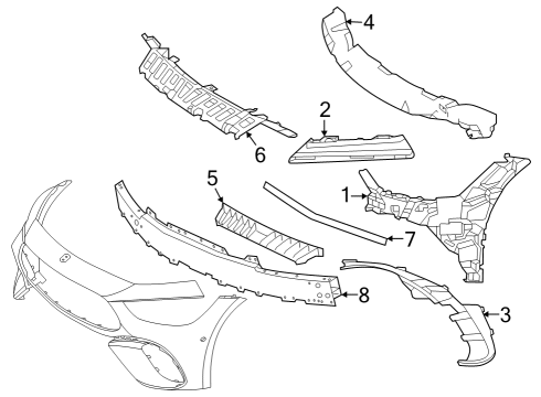 2022 Mercedes-Benz AMG GT 53 Bumper & Components - Front Diagram 4