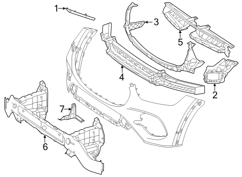 2024 Mercedes-Benz GLE53 AMG Bumper & Components - Front Diagram 4