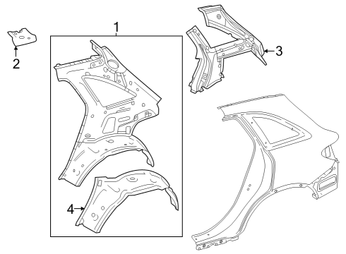 2022 Mercedes-Benz GLC300 Inner Structure - Quarter Panel Diagram 1