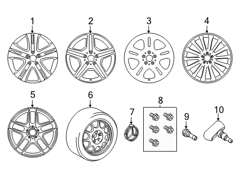 Wheel, Alloy Diagram for 253-401-27-00-7X21