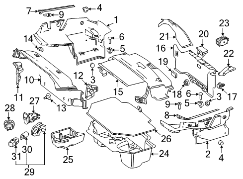 2017 Mercedes-Benz SL450 Interior Trim - Rear Body Diagram