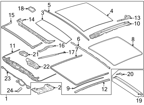 2023 Mercedes-Benz EQB 350 Sunroof Diagram 1