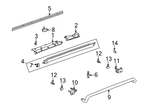 Nerf Bar Front Bracket Diagram for 163-890-05-14