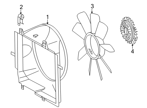 1998 Mercedes-Benz E430 Cooling System, Radiator, Cooling Fan Diagram 1