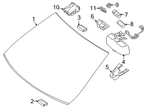 Windshield Diagram for 172-670-03-00