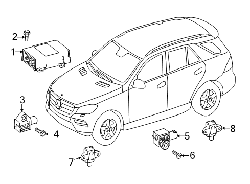 2019 Mercedes-Benz GLS450 Air Bag Components Diagram 2