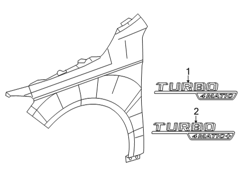 2021 Mercedes-Benz GLA35 AMG Exterior Trim - Fender Diagram