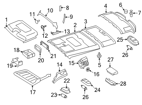 2018 Mercedes-Benz Sprinter 2500 Interior Trim - Roof Diagram 2