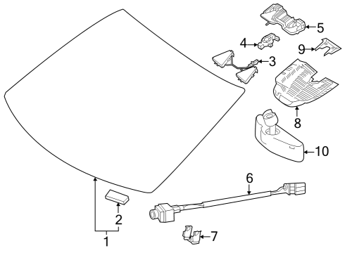 2022 Mercedes-Benz EQB 350 Glass - Windshield Diagram