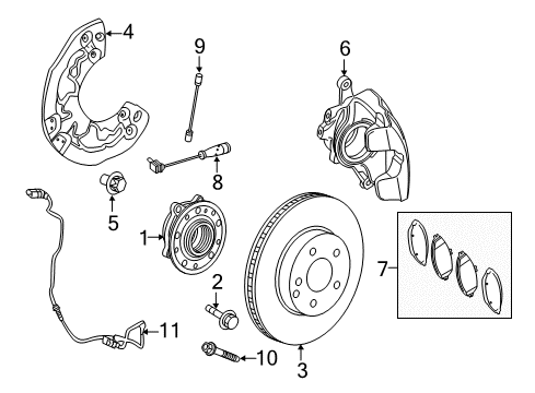 2022 Mercedes-Benz E450 Front Brakes Diagram 1