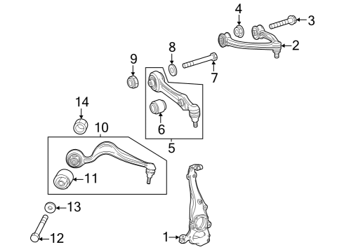 2023 Mercedes-Benz GLC300 Front Suspension, Control Arm, Stabilizer Bar Diagram 2