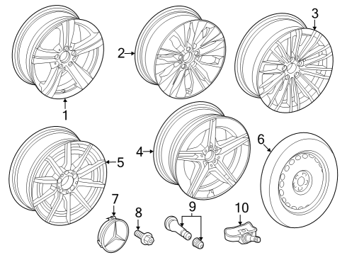 2024 Mercedes-Benz C43 AMG Wheels Diagram 1