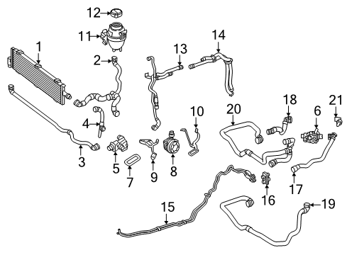 Center Hose Diagram for 205-501-38-82