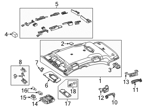 Map Lamp Assembly Diagram for 000-900-44-08-7H52