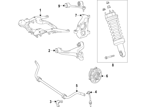 2021 Mercedes-Benz AMG GT C Front Suspension, Control Arm, Stabilizer Bar Diagram 2