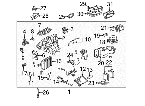 2005 Mercedes-Benz CLK55 AMG Heater Core & Control Valve Diagram