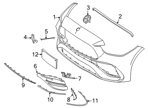 2023 Mercedes-Benz C43 AMG Bumper & Components - Front Diagram 1