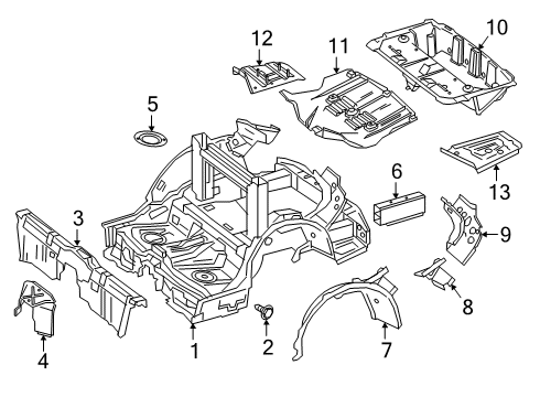 2020 Mercedes-Benz S560 Rear Floor & Rails Diagram 2