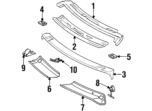 2001 Mercedes-Benz SL600 Windshield Header & Components Diagram