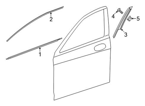 2024 Mercedes-Benz C43 AMG Exterior Trim - Front Door Diagram