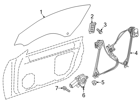 2015 Mercedes-Benz SLK55 AMG Glass - Door Diagram