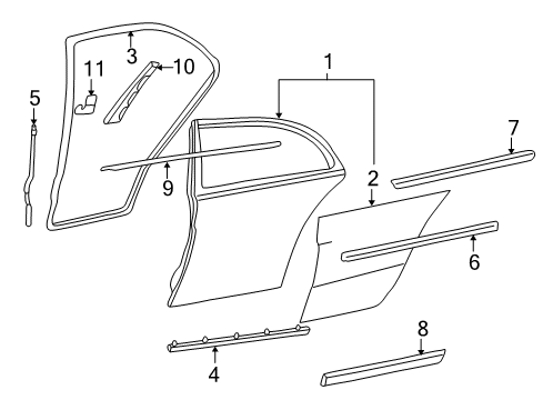 Belt Molding Diagram for 202-690-16-80