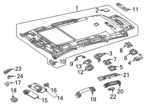 2021 Mercedes-Benz GLE580 Interior Trim - Roof Diagram 1