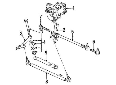 Idler Arm Bushing Diagram for 126-460-08-19