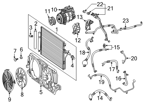 2015 Mercedes-Benz Sprinter 2500 A/C Condenser, Compressor & Lines Diagram 1