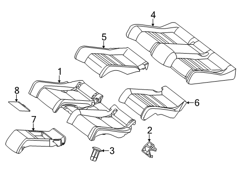 2012 Mercedes-Benz C350 Rear Seat Components Diagram 1