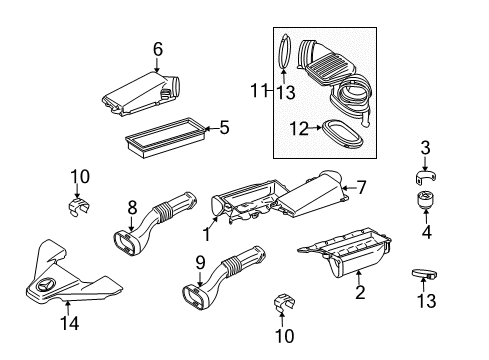 Air Cleaner Body Bracket Diagram for 156-094-00-41