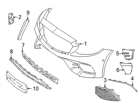 2022 Mercedes-Benz E53 AMG Bumper & Components - Front Diagram 2