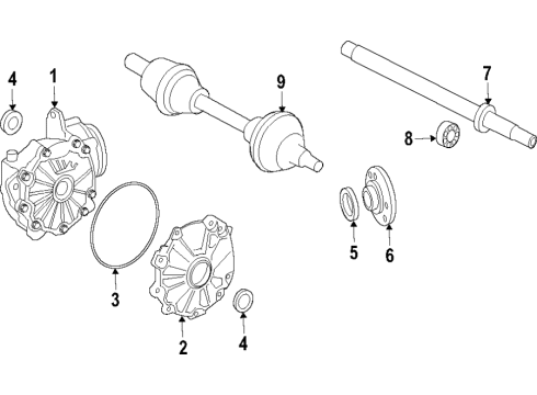 2018 Mercedes-Benz E300 Front Axle Shafts & Differential Diagram