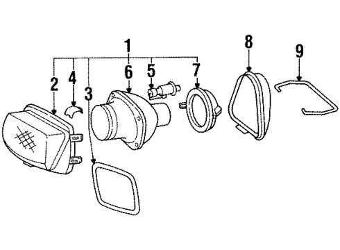 1998 Mercedes-Benz SL500 Bulbs Diagram 1