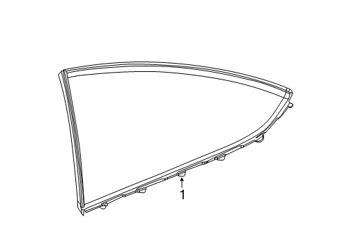 2012 Mercedes-Benz C63 AMG Quarter Panel - Glass & Hardware Diagram