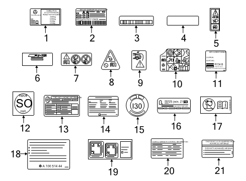 2020 Mercedes-Benz SLC300 Information Labels Diagram