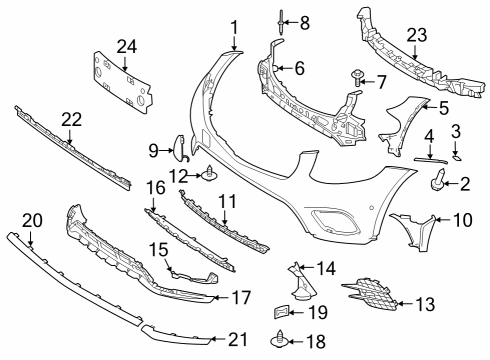 2022 Mercedes-Benz GLC300 Bumper & Components - Front Diagram 2