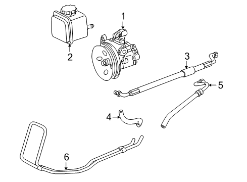 2003 Mercedes-Benz SLK320 P/S Pump & Hoses, Steering Gear & Linkage Diagram 2