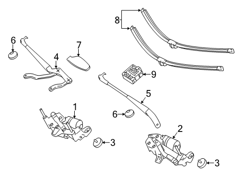 2014 Mercedes-Benz CL63 AMG Wiper & Washer Components, Body Diagram