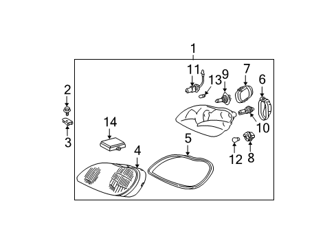 2000 Mercedes-Benz S430 Bulbs Diagram 2