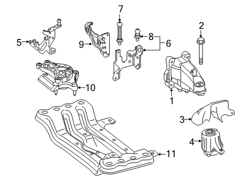 2018 Mercedes-Benz C350e Engine & Trans Mounting Diagram 1