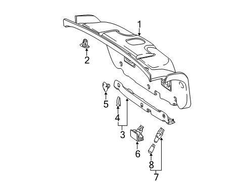 2011 Mercedes-Benz E550 Interior Trim - Trunk Lid Diagram 1