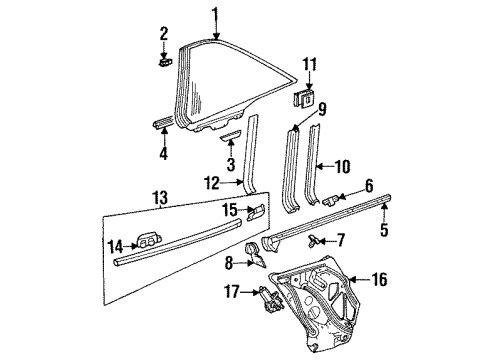 Glass Assembly Upper Seal Diagram for 140-670-09-39