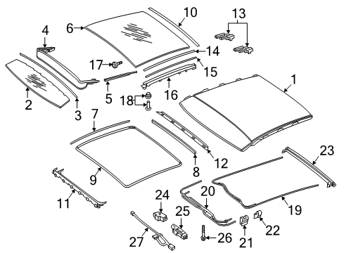 2019 Mercedes-Benz E450 Sunroof, Body Diagram 1