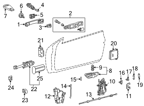 Lock Cylinder Cap Diagram for 210-766-00-56-64