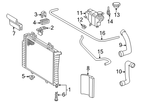 2002 Mercedes-Benz CLK55 AMG Radiator & Components